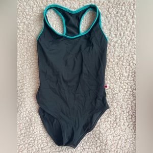 Yumiko Laura XS black nylon mermaid (teal) velvet trim